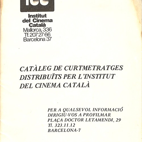 REVISTA: Catàleg de curtmetratges distribuïts per l’Institut del Cinema Català