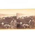 Vista estéreo de cartón Bords du Rhin. Nº 196. Panorama vers Rudesheim pris de la tour de Bingen.