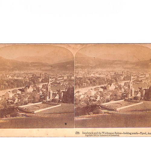 Vistas estéreo Innsbruck and the Waldraster-Spitze—looking south