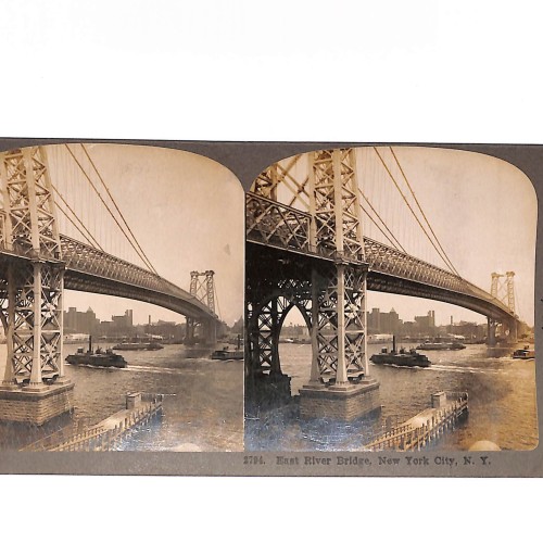 Vistas estéreo East River Bridge, New York City, N.Y.