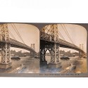 Vistas estéreo East River Bridge, New York City, N.Y.