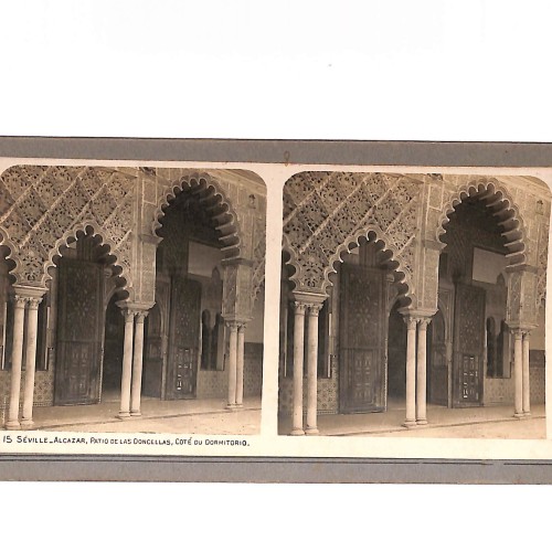 Vista estéreo Sevilla – Alcázar, Patio de las Doncellas (lado del Dormitorio)