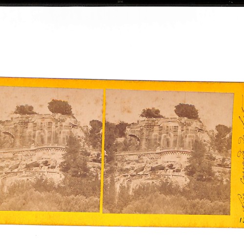 Vista estéreo NICE – Cascade du Château (Niza, Cascada del Castillo) — albúmina estereoscópica ca. 1865-1885, nº 138.