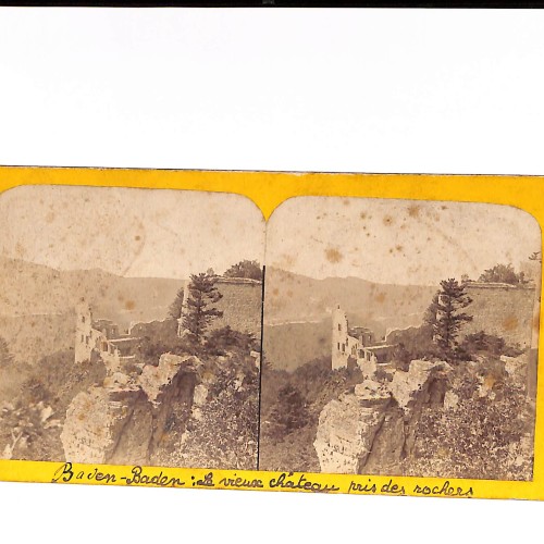 Vista estéreo Baden-Baden – Le vieux château pris des rochers
