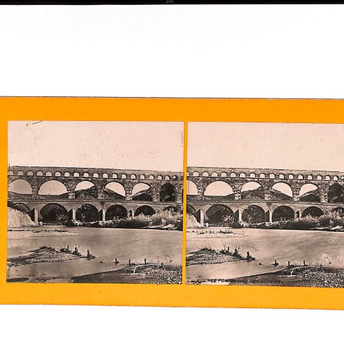 Vista estéreo Pont du Gard (acueducto romano), Francia