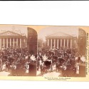 Vista estereoscópica  The Royal Exchange con tráfico y actividad financiera victoriana