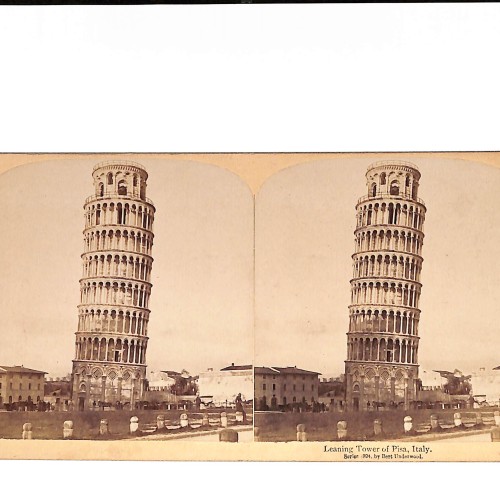 Vista estereoscópica “La Torre Inclinada de Pisa, Italia