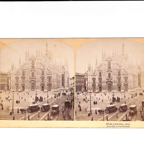 Vista estereoscópica Catedral de Milán (Duomo di Milano), Italia
