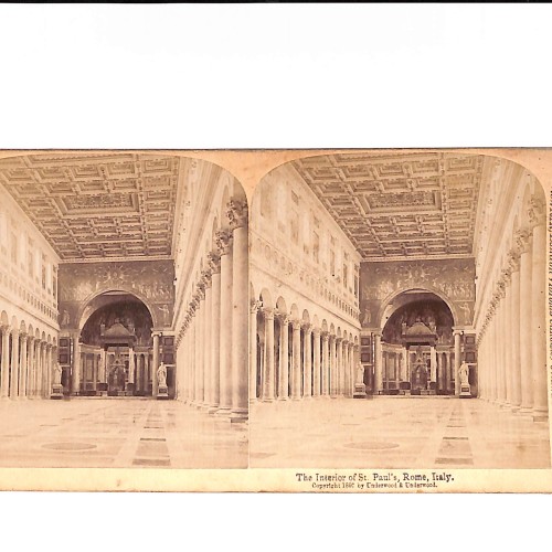 Vista estereoscópica The Interior of St. Paul’s, Rome, Italy
