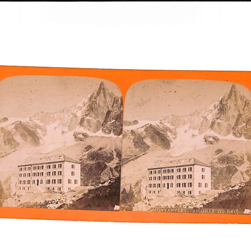 📷 Vista estereoscópica   “Montanvert y Aiguille du Dru, Chamonix (Francia) – Vista estereoscópica alpina”