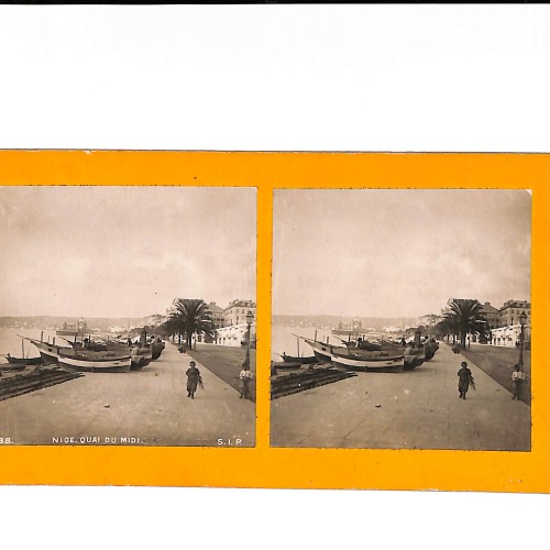 📷 Vista estereoscópica  “Nice – Quai du Midi (Paseo marítimo de Niza)”
