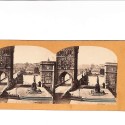 📷 Vista estereoscópica “Torre del Puente de Carlos (Staroměstská mostecká věž) y Moldava – Praga”