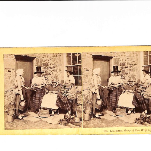 📷 Vista estereoscópica – Group of Four Welsh Costumes” (Gales)
