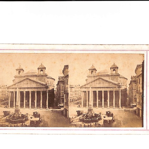 📷 Vista estereoscópica    Roma Panteón (Pantheon), Piazza della Rotonda