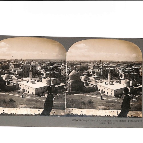 📷 Vista estereoscópica Bird’s-eye View of Alexandria from British Fort, Kom el-Dikka, Egypt