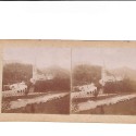 📷 Vista estereoscópica Lourdes – Basílica del Rosario y río Gave (vista panorámica)