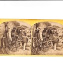 📷 Vista estereoscópica Escena teatral o cuadro costumbrista con carro agrícola (estereoscopía escenificada)