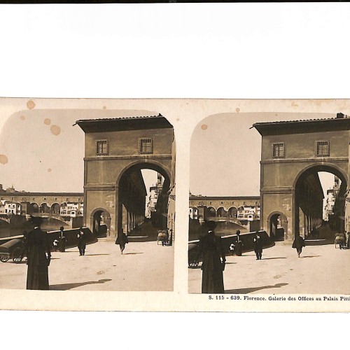 📷 Vista estereoscópica  “Florence – Galerie des Offices au Palais Pitti”
