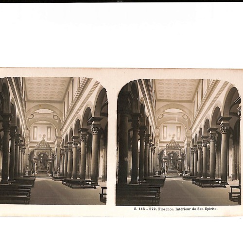 📷 Vista estereoscópica Florence – Intérieur de San Spirito