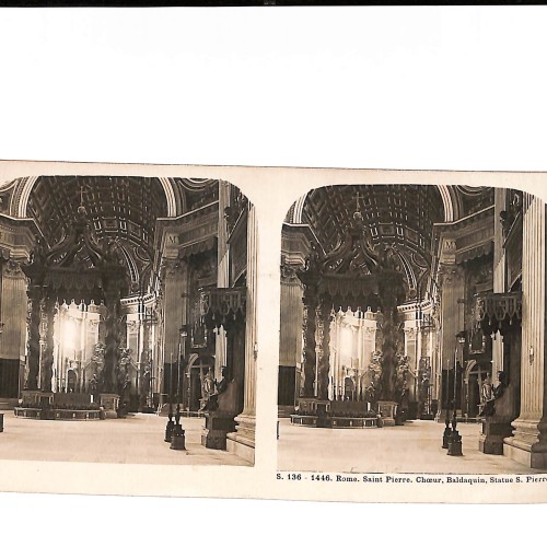 📷 Vista estereoscópica Rome – Saint-Pierre, Chœur, Baldaquin