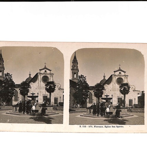 📷 Vista estereoscópica Florence – Église San Spirito (Vues d’Italie, París-Stéréo, ca. 1900-1910)