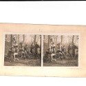 📷 Vista estereoscópica “Campement dans un bois” – escena militar / campamento