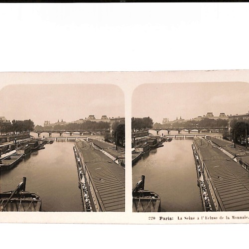 📷 Vista estereoscópica “Paris – La Seine à l’écluse de la Monnaie”