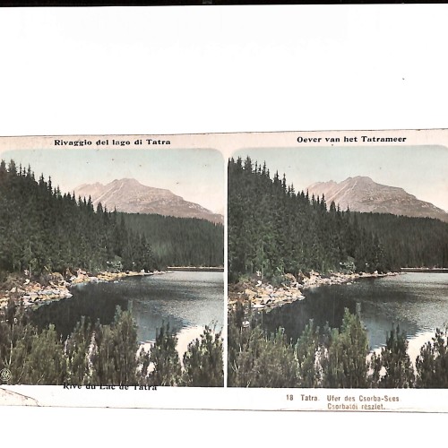 📷 Vista estereoscópica coloreada – Lago de Tatra / Csorba-See