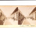 Vista estereoscópica "La gare d'Elche (Espagne)" (La estación de Elche, España).