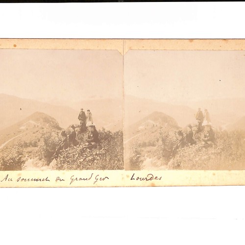 Vista estereoscópica "Au sommet du Grand Ger - Lourdes".
