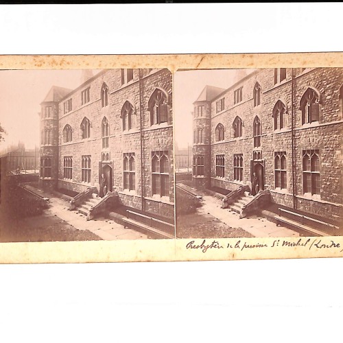 Vista estereoscópica "Presbytère de la paroisse St. Michel (Lourdes)".