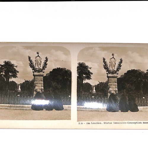 📷 Vista estereoscópica   Lourdes – Statue Immaculée-Conception (dans le parc)