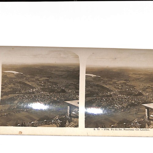 📷 Vista estereoscópica Pic du Jer – Panorama vers Lourdes