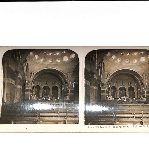 📷 Vista estereoscópica  Lourdes – Intérieur de l’Église du Rosaire