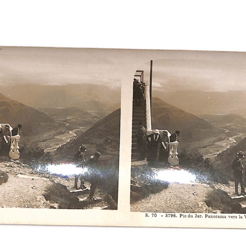 📷 Vista estereoscópica Pic du Jer – Panorama vers la Vallée d’Argelès