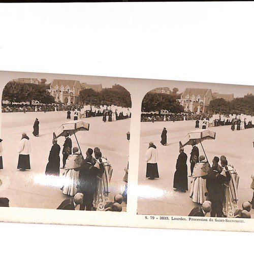 📷 Vista estereoscópica  Lourdes – Procession du Saint-Sacrement (S.79-3833)