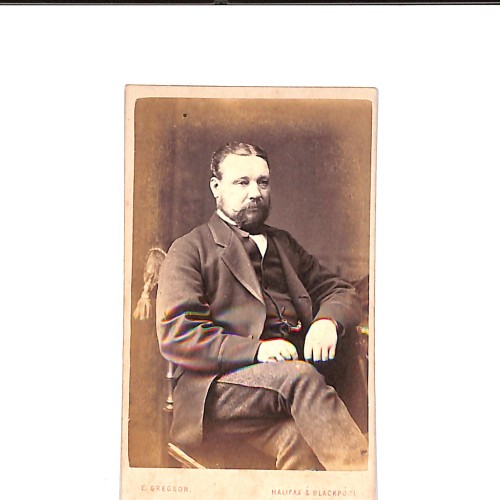 📷 CDV  “Caballero victoriano con barba y cadena de reloj — E. Gregson”