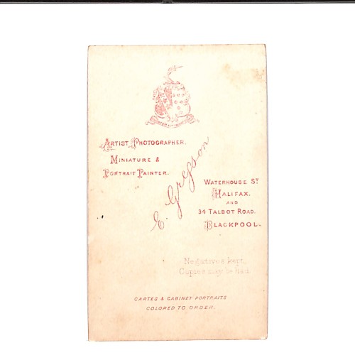 📷 CDV  “Caballero victoriano con barba y cadena de reloj — E. Gregson”