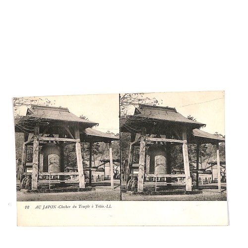 📷 Vista estereoscópica AU JAPON — Clocher du Temple à Tokio”