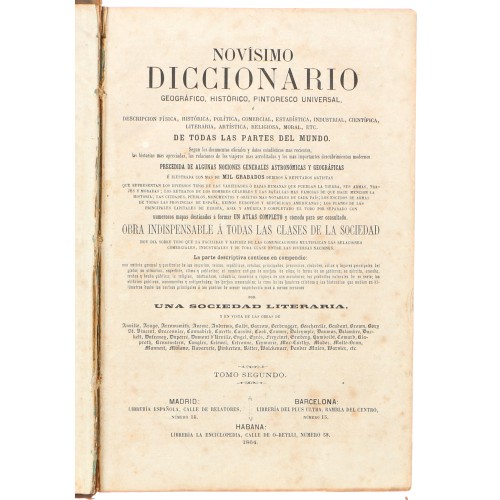 Diccionario Geográfico, Histórico, Pintoresco Universal”  Tomo Segundo