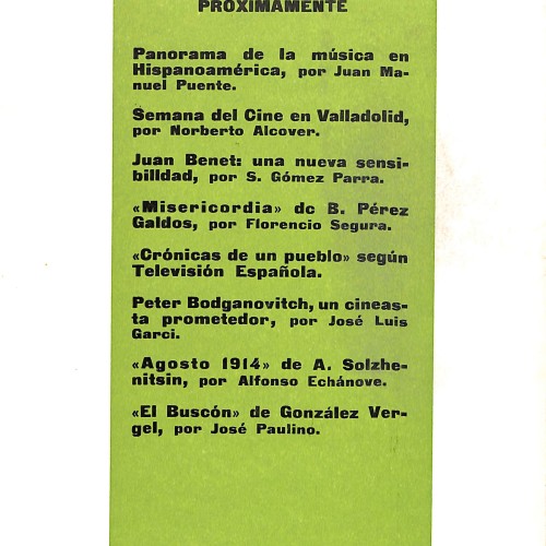Revista Cartellera Reseña – Revista de literatura, arte y espectáculos (Mayo 1972, nº 55)