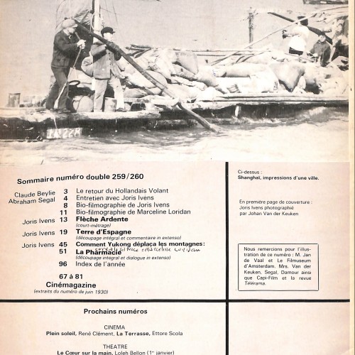 Revista L’Avant-Scène – Special Ivens (1–15 janvier 1981)