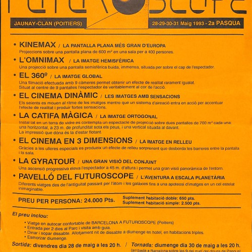 Revista 🎟️ Folleto “Visita a Futuroscope” – 1993