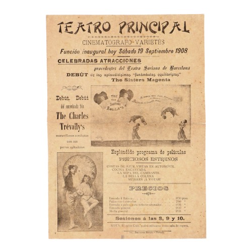 Anuncio Teatro Principal Cinematografo Varietes