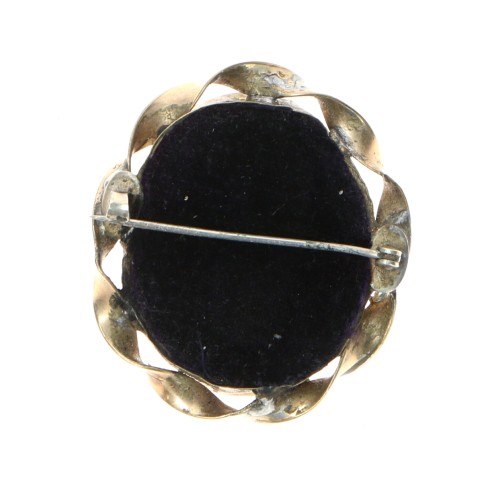 Broche con daguerrotipo retrato hombre