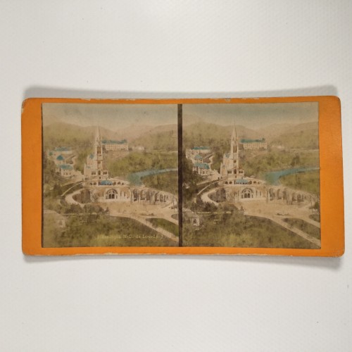 Vista estereo de cartón - Basílica de Nuestra Señora de Lourdes.