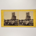Vista estereo de cartón _ Entrada del castillo en ruinas de Aberystwyth, Gales