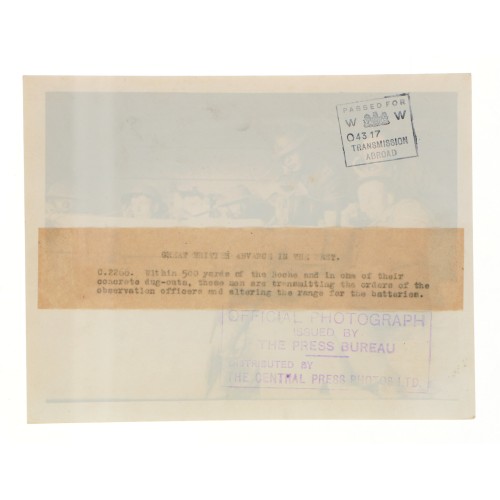 Fotografia Official Photograph - WW Transmission Abroad - Great British advance in the west