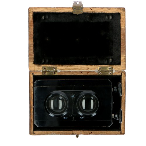 Visor stéréo portable avec boîte en bois