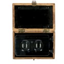 Visor handheld stereo with wooden box